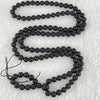 Natural Dark Matt Black Amber Beads Necklace 天然大黑天翁琥珀项链 11.40g 58cm 5.7mm 108 Beads