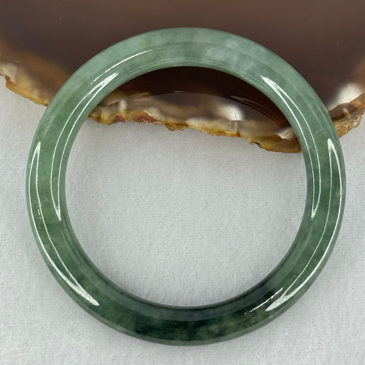 Type A Blueish Green Jadeite Bangle Internal Diameter 51.0mm 31.55g 8.0 by 8.3mm (Slight Internal Lines)