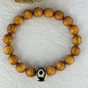 Natural Old Yabai Thuja Wood Beads With 3 Eyes Dzi Bead  Bracelet 老树崖柏三眼天珠手链 11.61g 16.5mm 10.2mm 18 Beads/ 14.1 by 11.0mm 1 Bead - Huangs Jadeite and Jewelry Pte Ltd