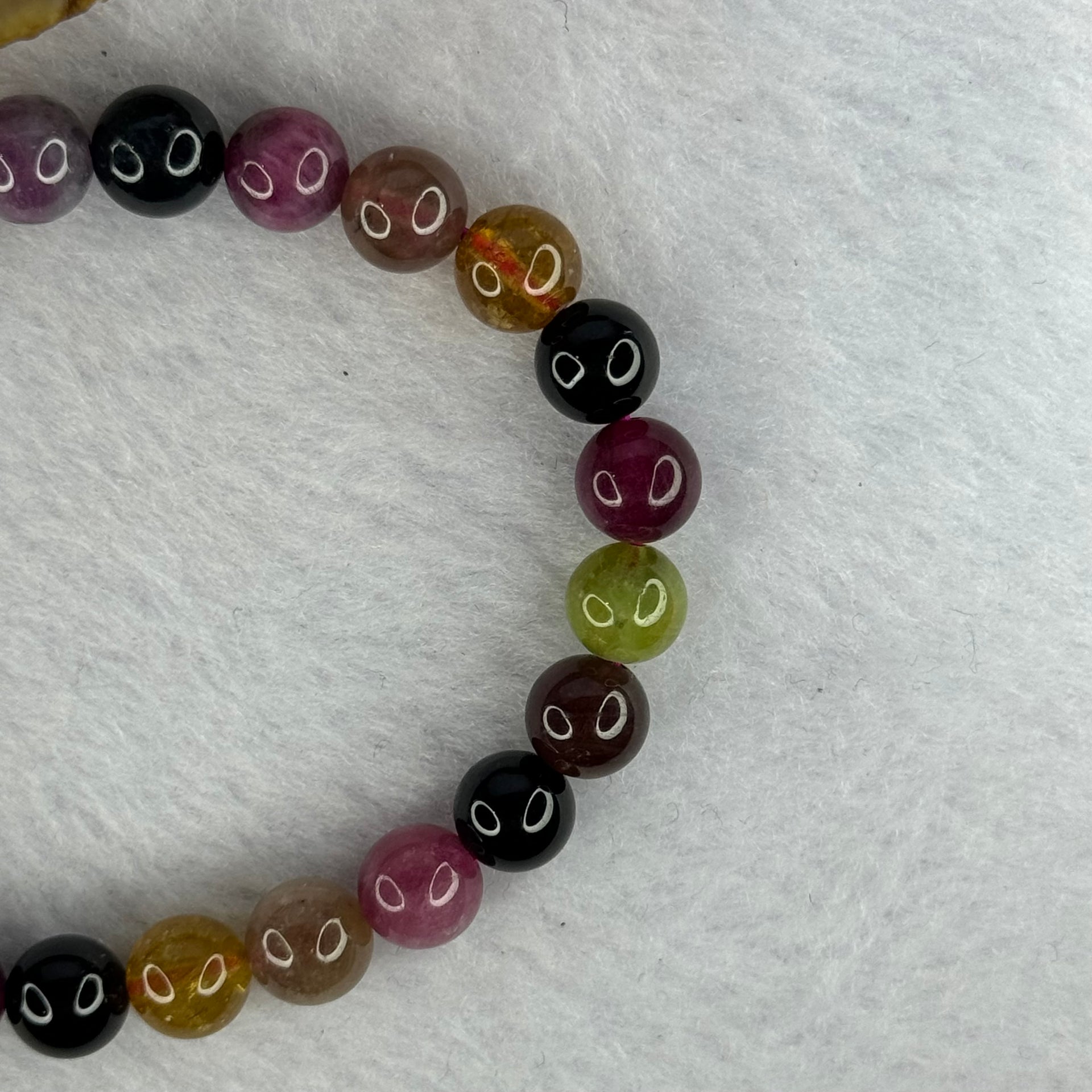 Good Grade Natural Tourmaline Beads Bracelet 好的天然碧玺珠手链 16.95g 15cm 7.9mm 24 Beads - Huangs Jadeite and Jewelry Pte Ltd