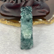 Rare Grand Master Semi Icy Denim Blue Jadeite Prosperity Dragon for Bracelet / Pendant 54.99g 60.1 by 23.4 by 17.2mm - Huangs Jadeite and Jewelry Pte Ltd