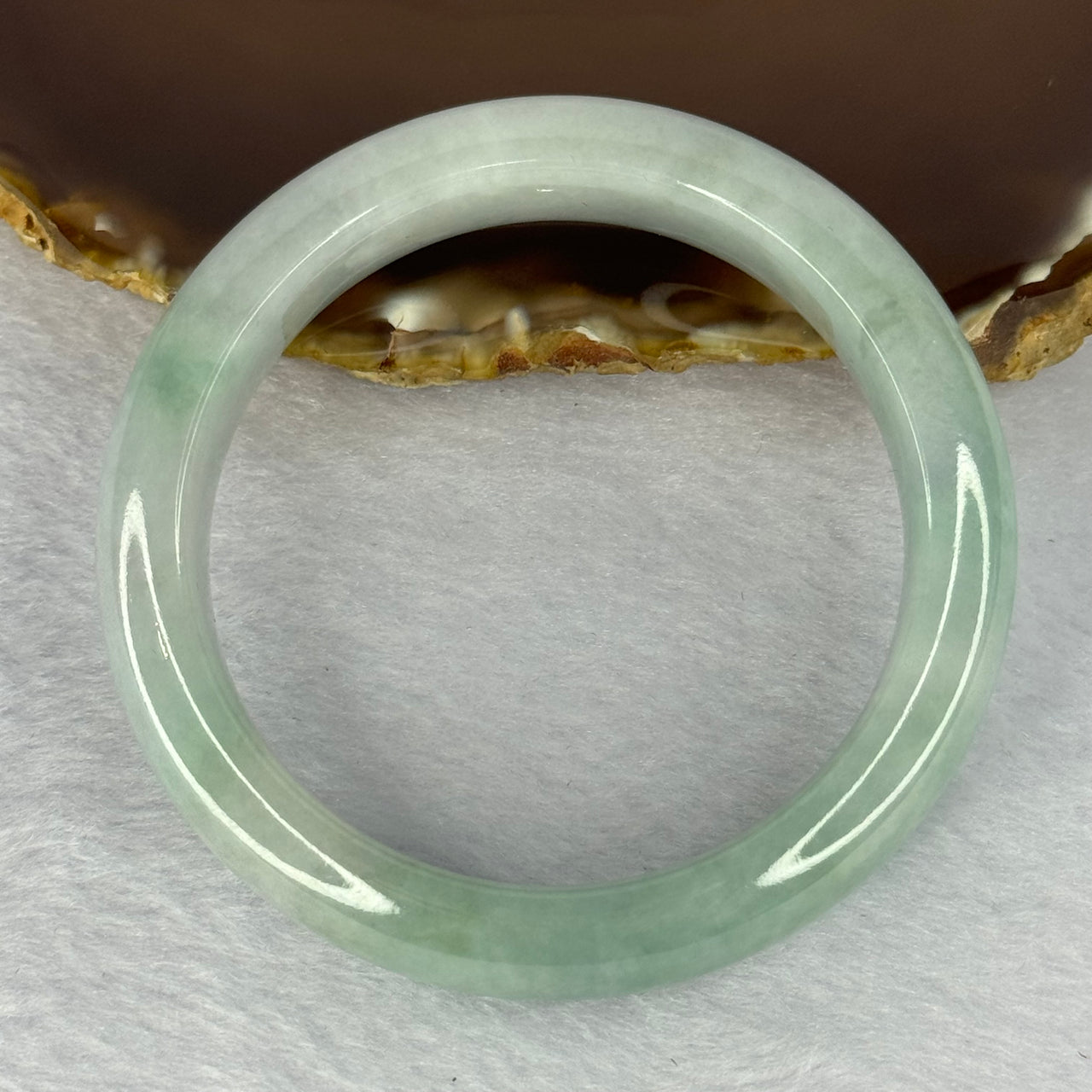 Type A Sky Blue with Lavender Bangle 59.59g 13.5 by 8.4 mm Internal Diameter 54.0 mm (Close to Perfect) - Huangs Jadeite and Jewelry Pte Ltd