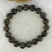 Natural Black Auralite Crystal Bracelet 黑极光手链 32.59g 11.0mm 19 Beads - Huangs Jadeite and Jewelry Pte Ltd