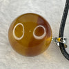 Natural Cognac with Red Amber Round Shape in String Necklace 4.02g 15.8mm