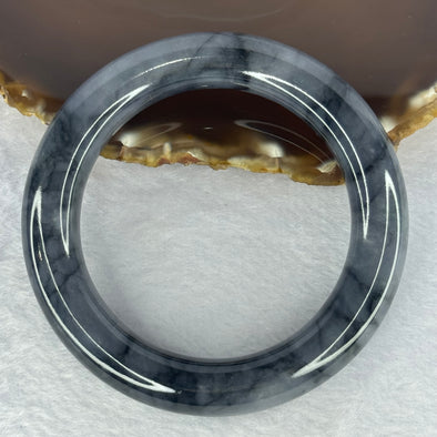 Type A Wuji Grey and Black Jadeite Bangle 103.04g Internal Diameter 59.2mm 13.6 by 12.7mm (Slight Internal Line)