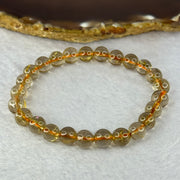 Natural Golden Rutilated Quartz Beads 天然金发水晶手链 15.33g 15.5cm 7.9mm 25 Beads - Huangs Jadeite and Jewelry Pte Ltd