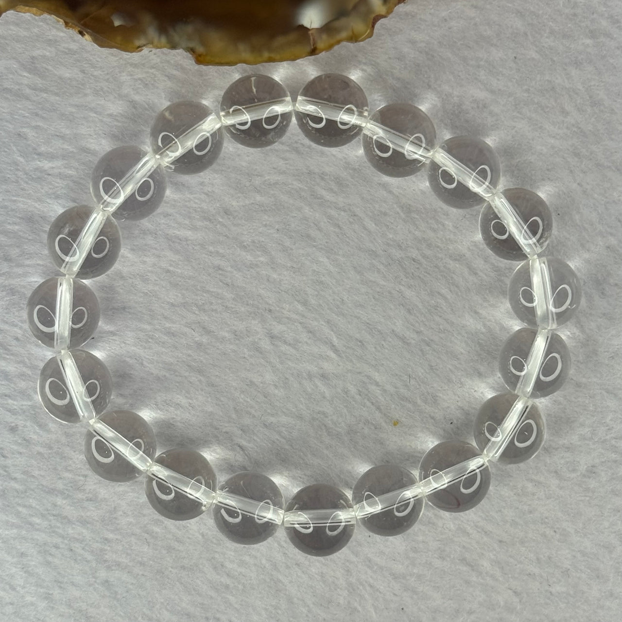 Natural Clear Quartz Bracelet 天然白水晶手链 30.67g 17cm 10.6mm 19 Beads