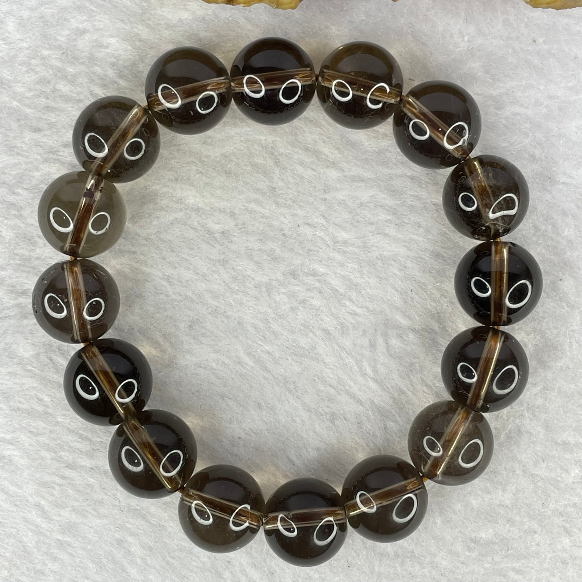 Natural Smoky Quartz Bracelet 36.34g 15.5mm 12.1mm 16 Beads - Huangs Jadeite and Jewelry Pte Ltd