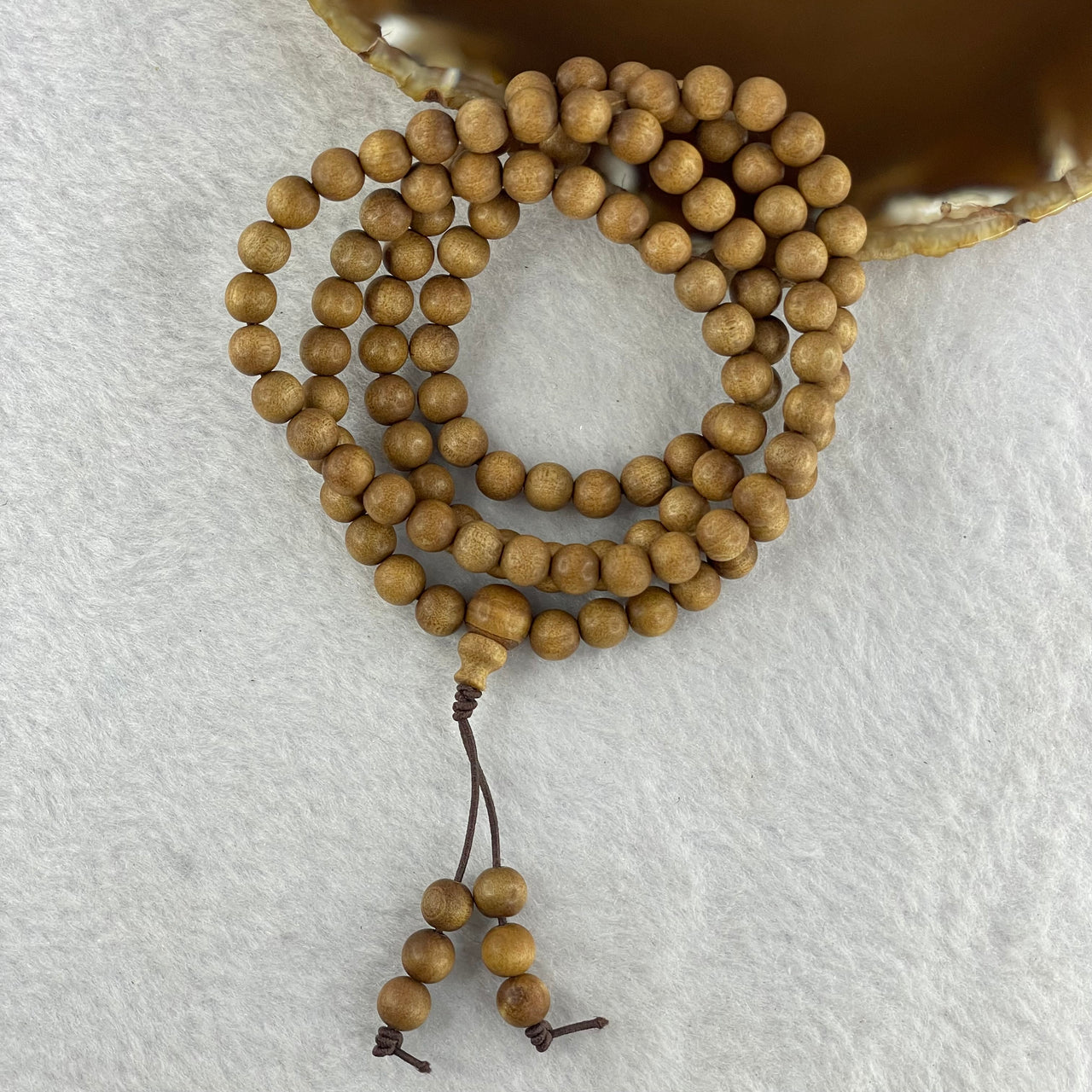 Natural Wild Old India Sandalwood Necklace 印度老山檀 13.06g 6.2mm 109+6 Beads - Huangs Jadeite and Jewelry Pte Ltd