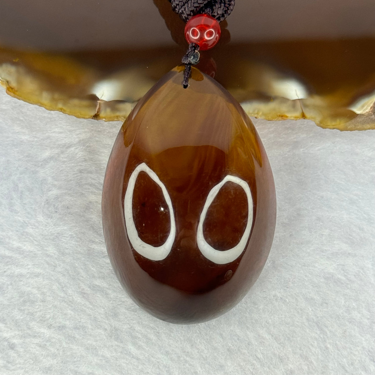 Natural Cognac with Red Amber Teardrop Shape Pendent 14.81g 44.9 by 30.5 by 19.0mm