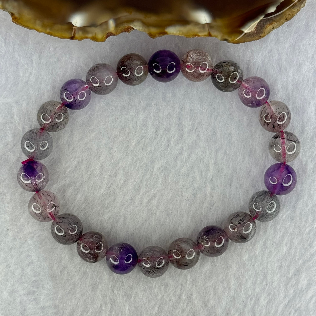 Natural Super 7 Beads Bracelet 19.49g 16cm 8.7mm 22 Beads