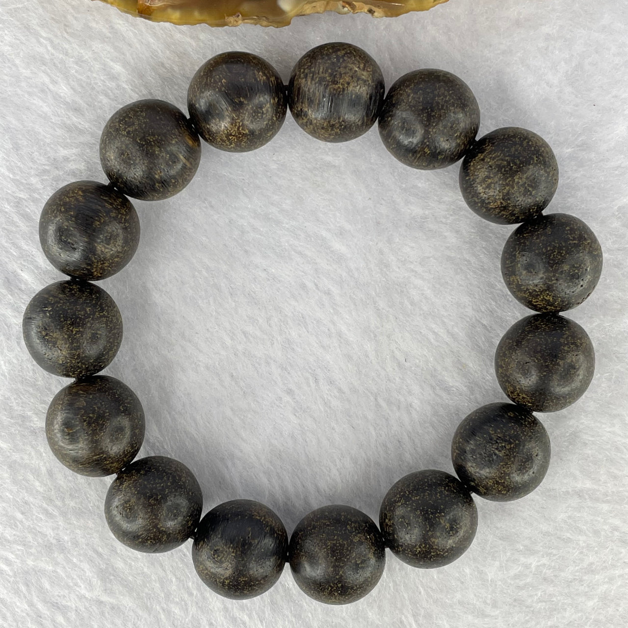 Natural Old Wild Indonesia Agarwood Beads Bracelet (Sinking Type) 天然老野生印尼沉香珠手链 22.93g 18 cm / 14.0 mm 15 Beads - Huangs Jadeite and Jewelry Pte Ltd