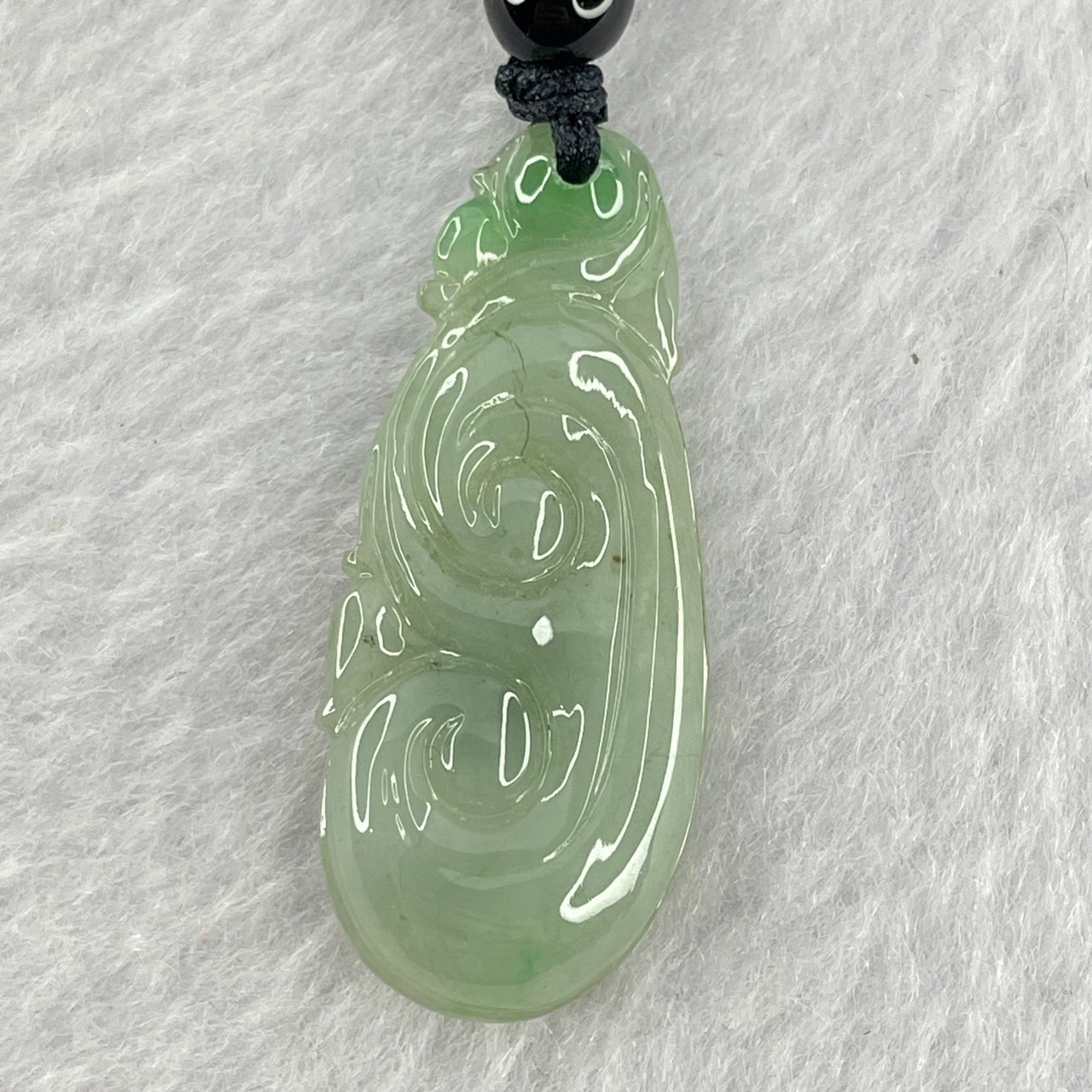 Type A Green Jadeite Ruyi Pendent 7.51g 33.9 by 14.2 by 6.0mm