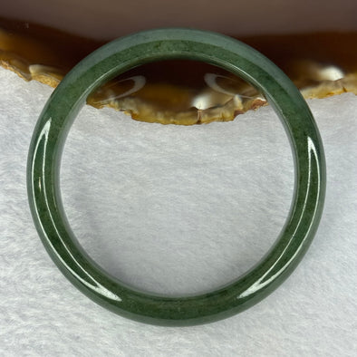 Type A Dark Full Green Jadeite Bangle Internal Diameter 56.1mm 46.59g 11.8 by 7.7mm (Very Slight Internal Line)