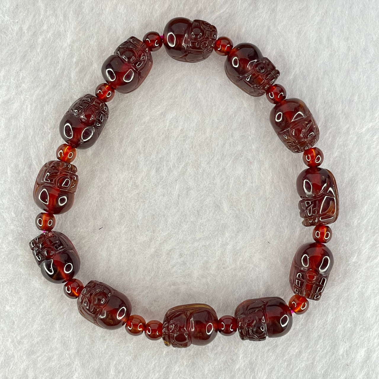 Natural Red Garnet Pixiu Bracelet 26.94g 16.5cm 12.4 by 8.6 by 7.7mm