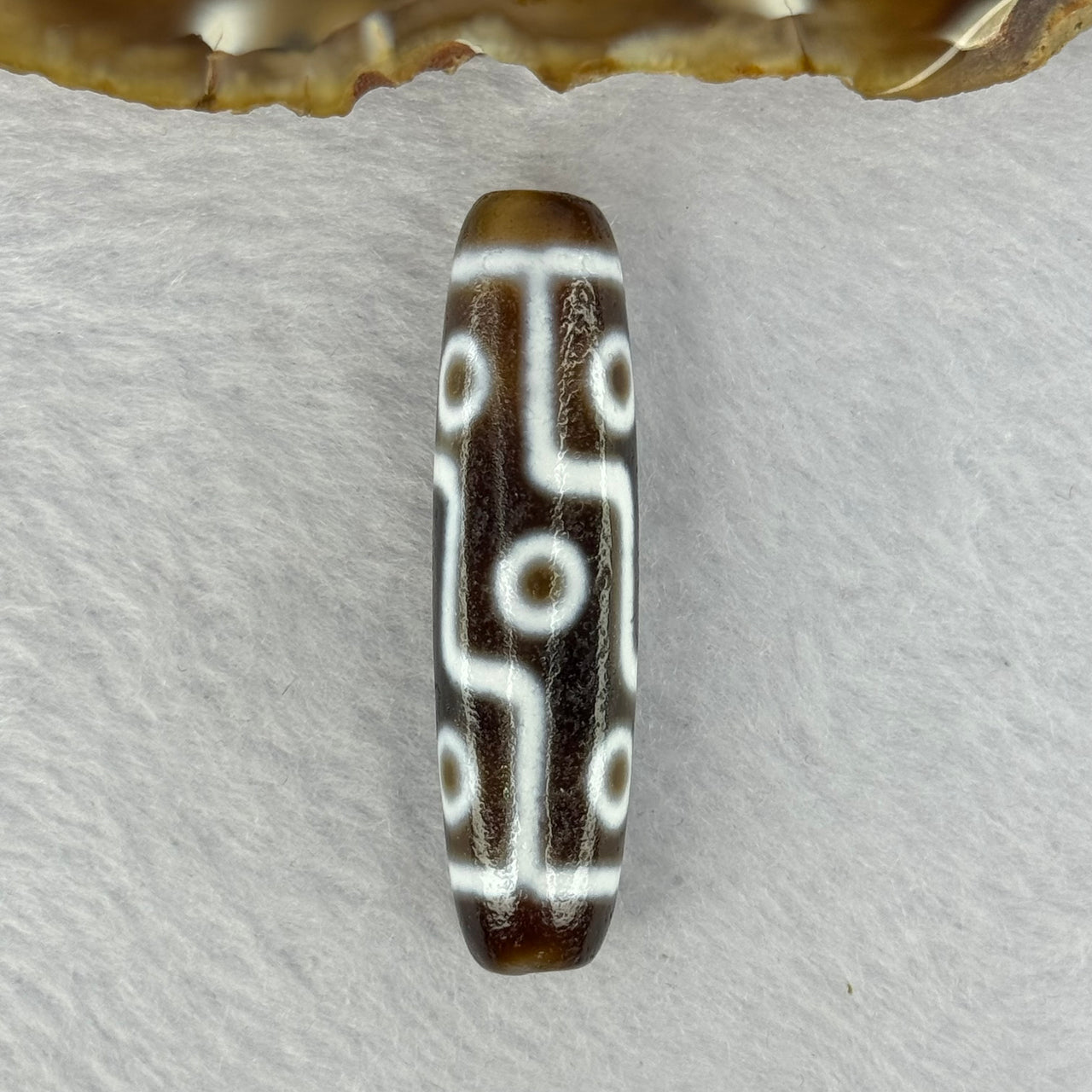 Natural Powerful Tibetan Old Oily Agate 9 Eyes Dzi Bead Heavenly Master (Tian Zhu) 九眼天诛 11.93g 48.1 by 12.7mm - Huangs Jadeite and Jewelry Pte Ltd