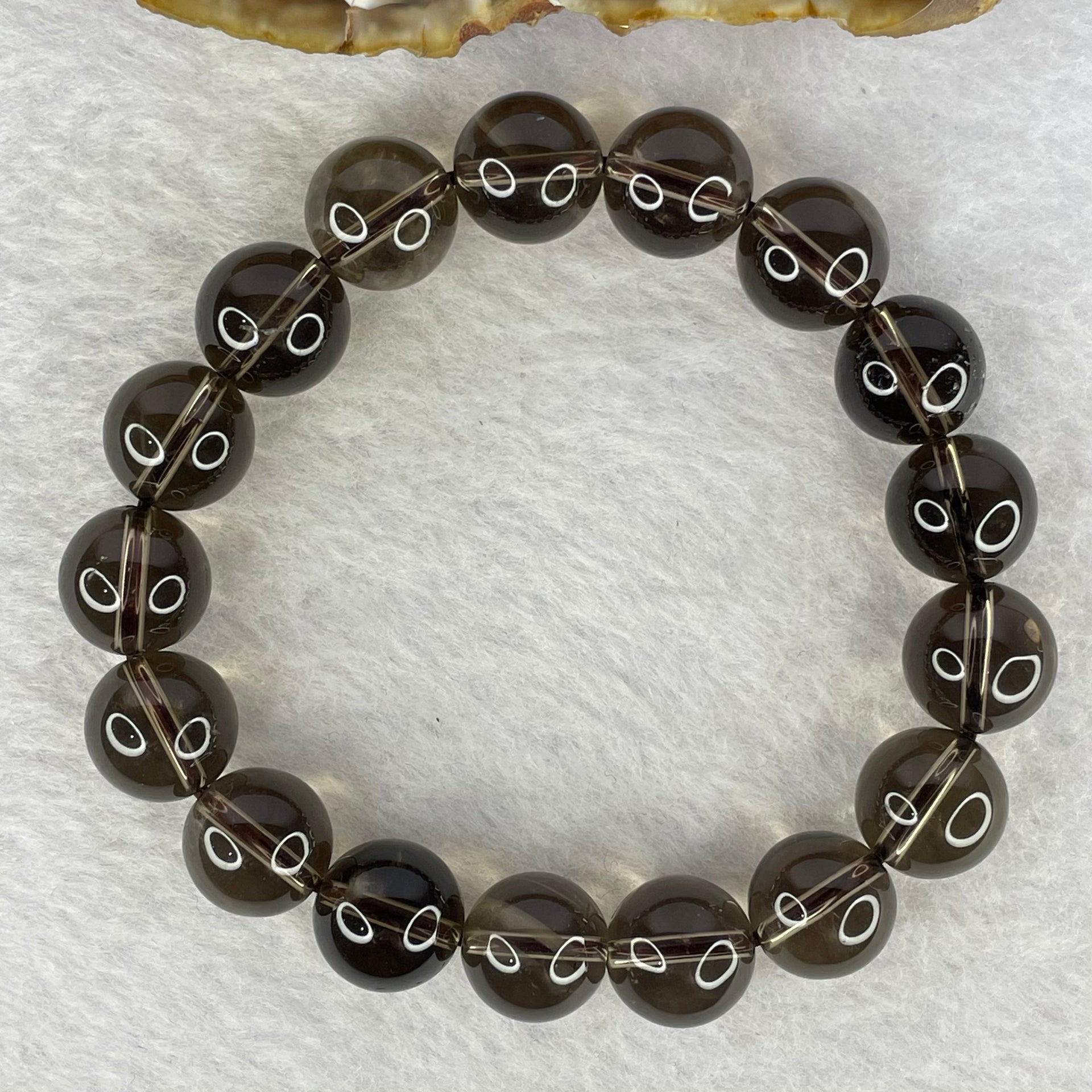 Natural Smoky Quartz Bracelet 42.19g 18cm 12.3mm 17 Beads - Huangs Jadeite and Jewelry Pte Ltd