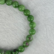 Natural Emerald And Ruby Zoisite Beads Bracelet 18.20g 15.5cm 7.7mm 25 Beads - Huangs Jadeite and Jewelry Pte Ltd