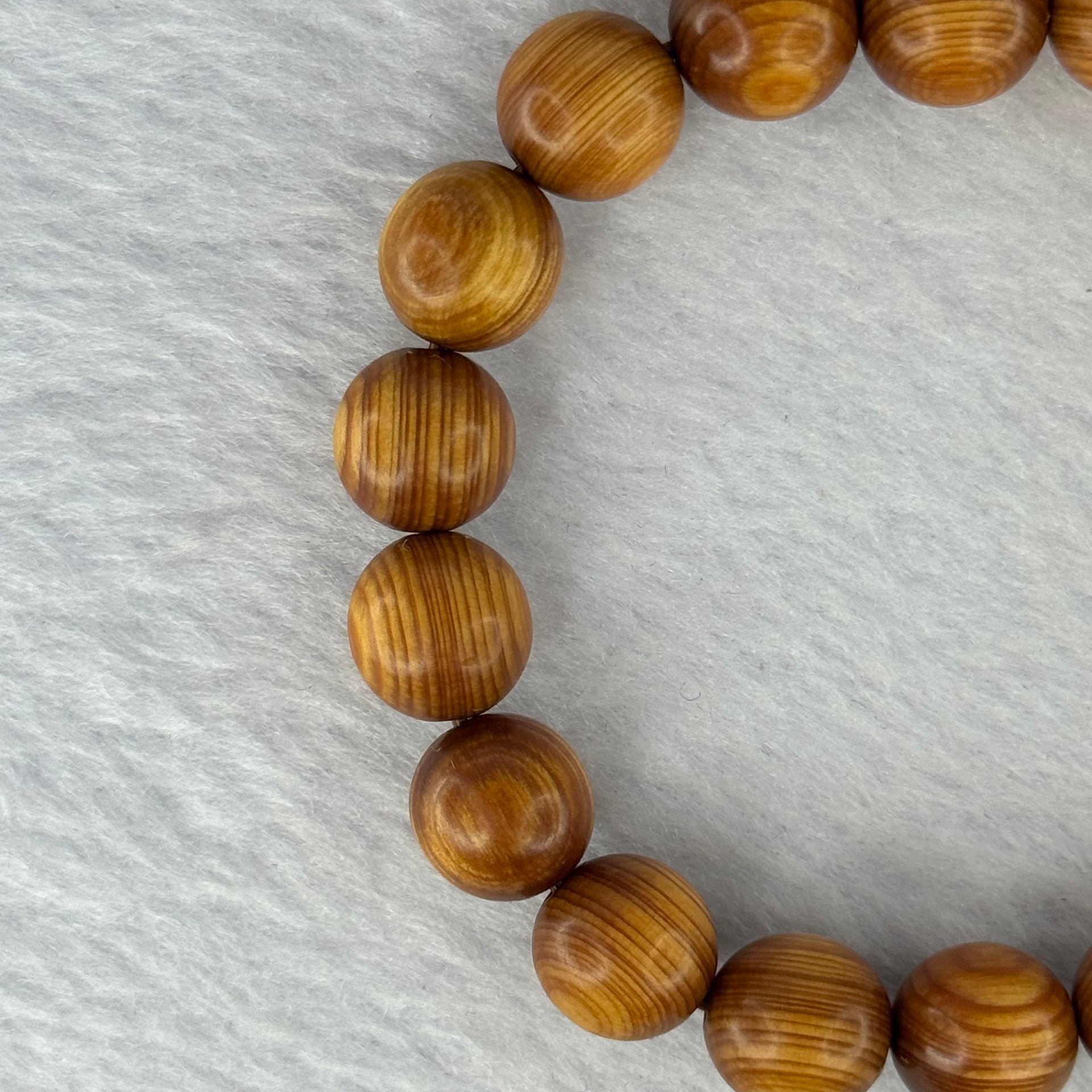 Natural Old Yabai Thuja Wood Beads Bracelet 老树崖柏手链 9.00g 16.5cm 10.1mm 19 Beads - Huangs Jadeite and Jewelry Pte Ltd