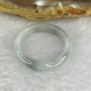 Type A Light Grey with Dark Grey Patches Jadeite Ring 2.52g 4.8 by 3.0mm US 8.75 HK 19.5 - Huangs Jadeite and Jewelry Pte Ltd