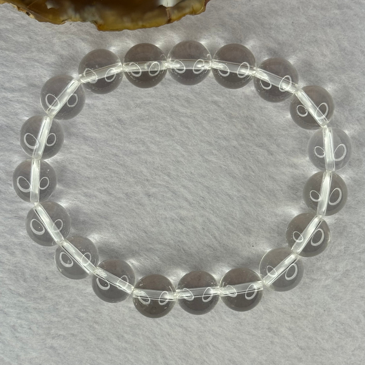 Natural Clear Quartz Bracelet 天然白水晶手链 30.51g 17cm 10.6mm 19 Beads