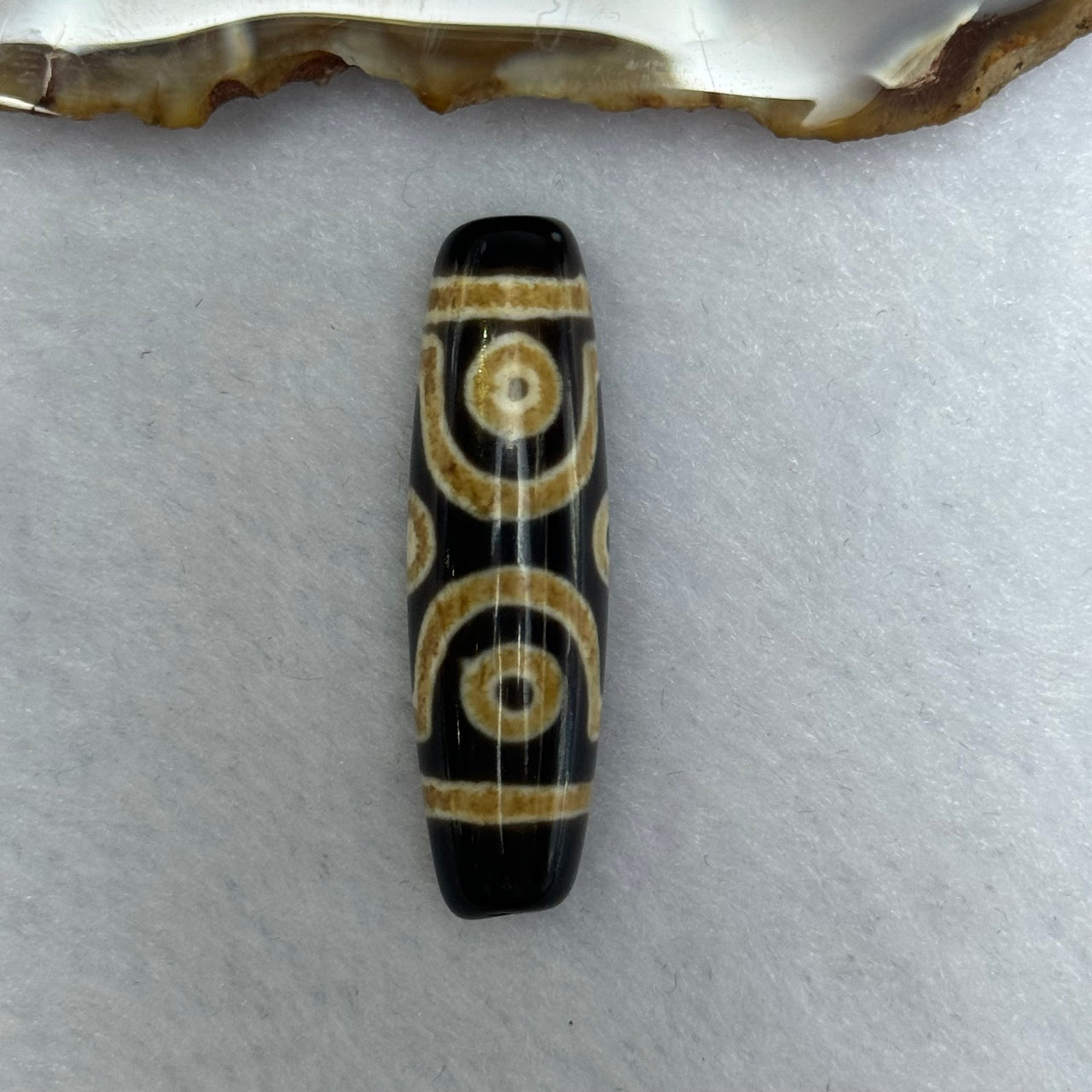 Natural Powerful Tibetan Old Oily Agate 6 Eyes Dzi Bead Heavenly Master (Tian Zhu) 六眼天诛 7.57g 39.5 by 11.5mm - Huangs Jadeite and Jewelry Pte Ltd