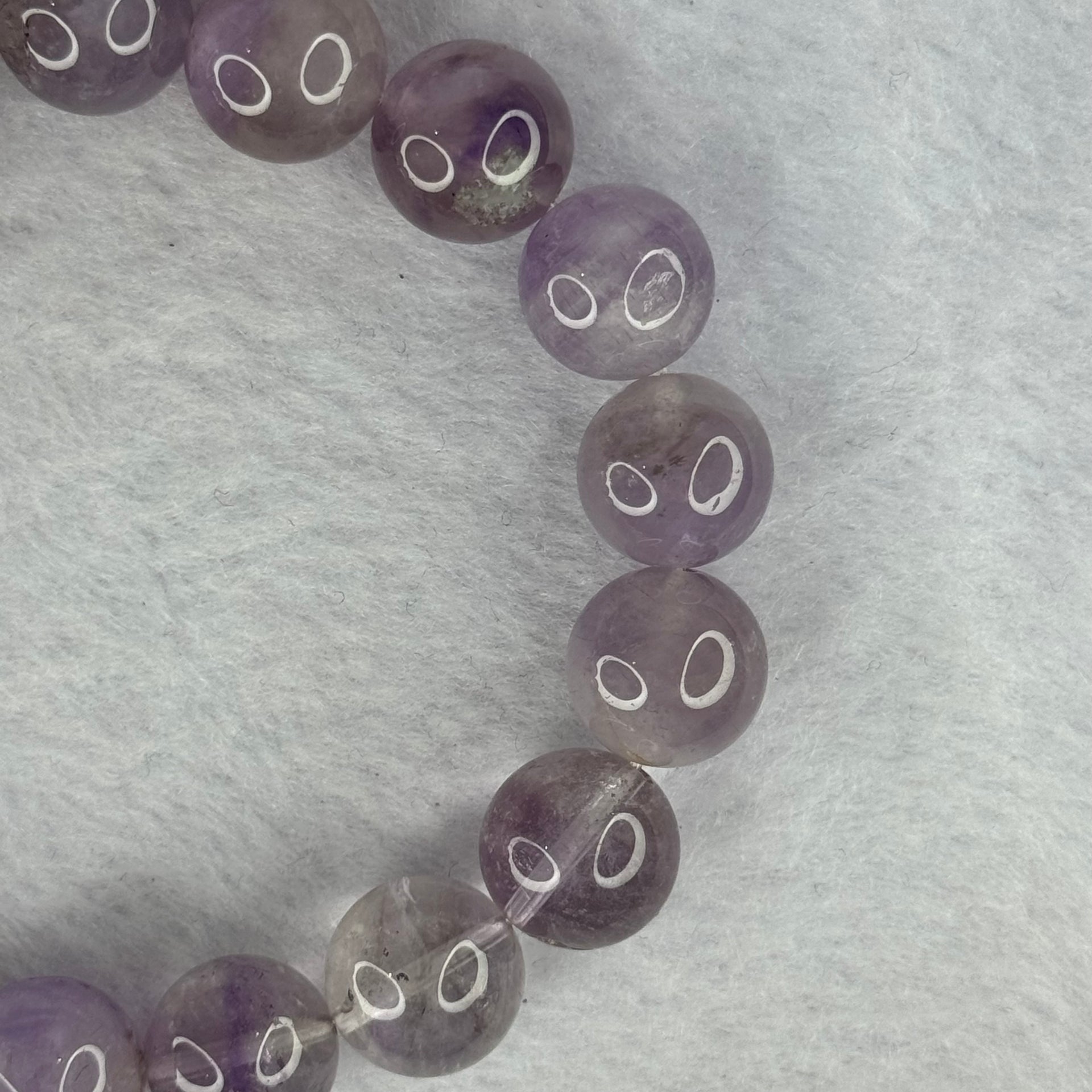 Natural Super 7 Amethyst Beads Bracelet 天然紫超七手链 48.26g 18.5cm 12.9mm 17 Beads - Huangs Jadeite and Jewelry Pte Ltd