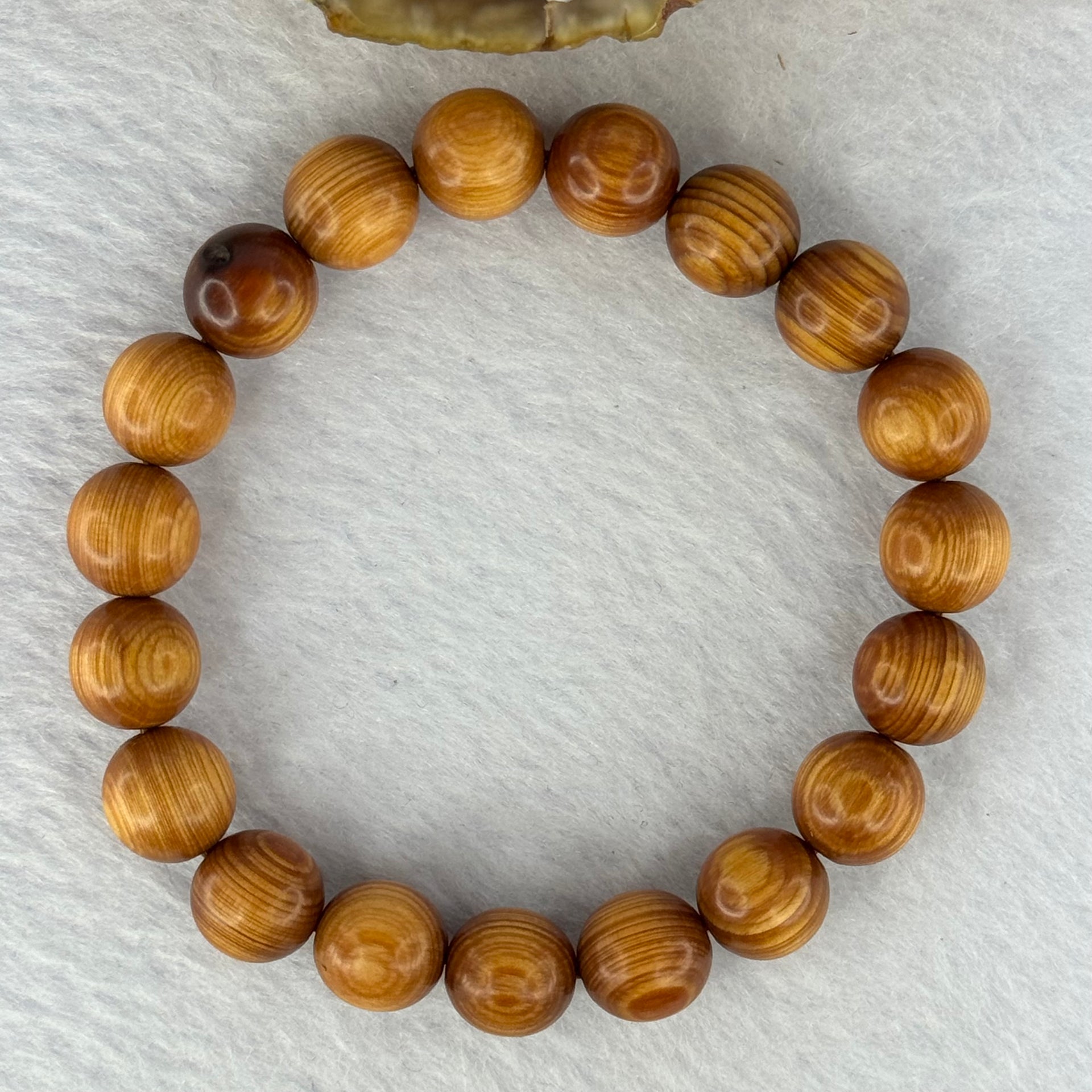 Natural Old Yabai Thuja Wood Beads Bracelet 老树崖柏手链 9.11g 16.5cm 10.1mm 19 Beads - Huangs Jadeite and Jewelry Pte Ltd