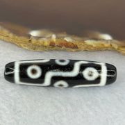 Natural Powerful Tibetan Old Oily Agate 9 Eyes Dzi Bead Heavenly Master (Tian Zhu) 九眼天诛 11.20g 48.5 by 12.1mm - Huangs Jadeite and Jewelry Pte Ltd