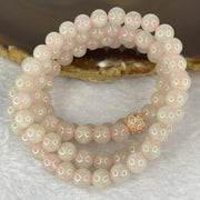 Type A Semi Icy Pink Jadeite Beads Necklace 98 Beads 7.2mm 58.12g - Huangs Jadeite and Jewelry Pte Ltd