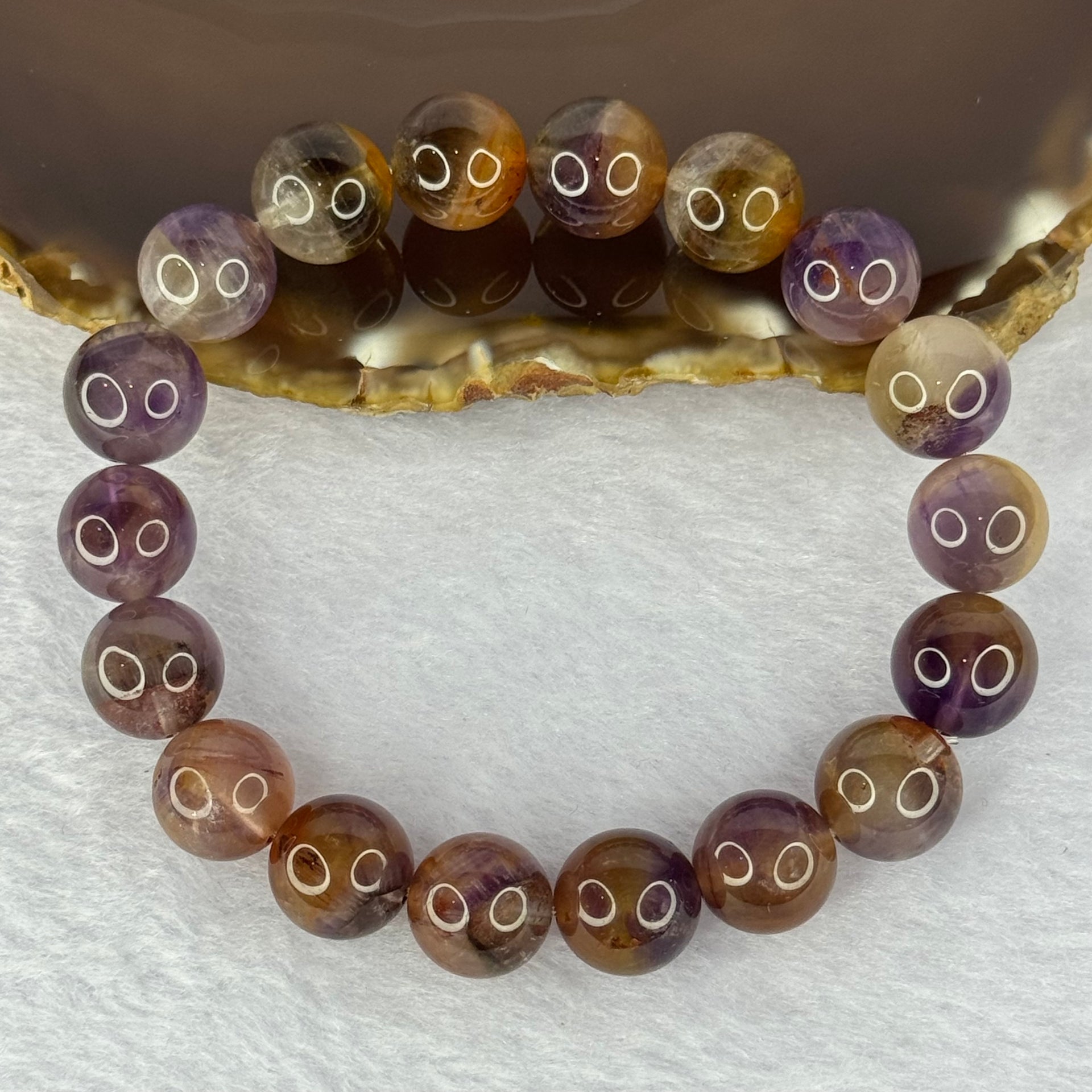 Natural Auralite 23 Bracelet 天然极光23手链 40.02g 18cm 11.9mm 18 Beads - Huangs Jadeite and Jewelry Pte Ltd