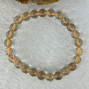 Natural Golden Rutilated Quartz Beads 天然金发水晶手链 15.46g 16cm 7.9mm 25 Beads - Huangs Jadeite and Jewelry Pte Ltd