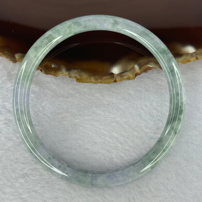 Type A Deep Lavender with Green Piao Hua Jadeite Bangle 22.69g Internal Diameter 59.4mm 6.5 by 7.2mm (Internal Line)