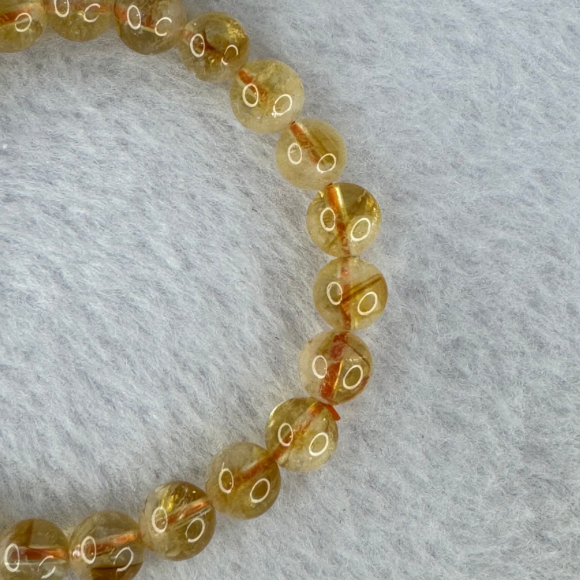 Natural Mountain Yellow Pyramid citrine bracelet 金字塔黄水晶手牌 15.13g 15cm 7.7mm 24 Beads - Huangs Jadeite and Jewelry Pte Ltd