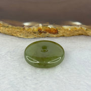 Natural Green with Brown Flora Nephrite Ping An Kou Donut 8.75g 24.4 by 7.2mm - Huangs Jadeite and Jewelry Pte Ltd