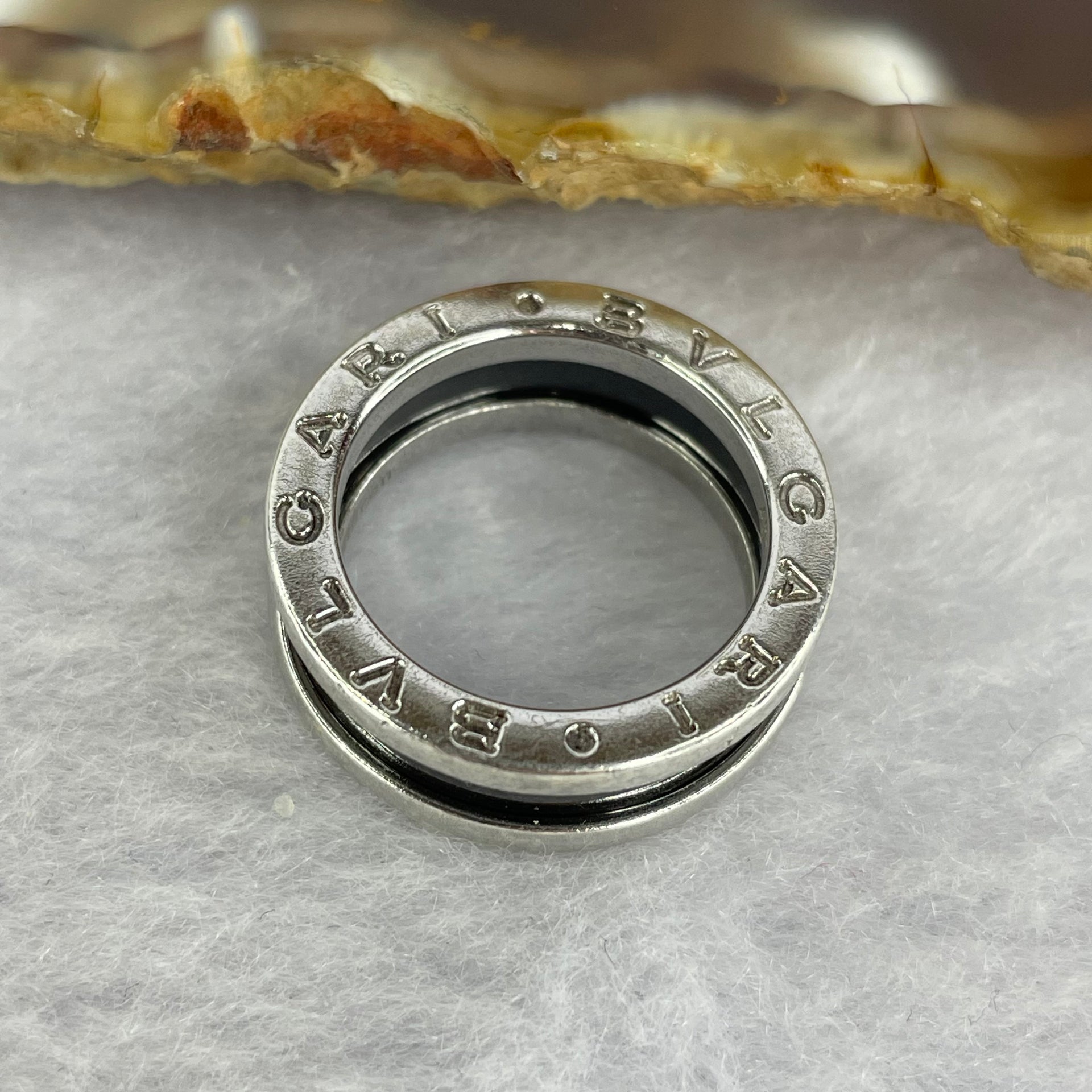 (Pre Love) Authentic Bulgari Save the Children 925 Silver Ring Refurbished with White Gold Plating Made in Italy 5.89g EU48 US 4 1/4 HK 9 without papers and original box - Huangs Jadeite and Jewelry Pte Ltd