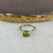 Green Moissanite in 925 Sliver Bamboo Shape Ring (Adjustable Size) S925银绿莫桑石戒指 2.52g 7.9 by 3.5mm - Huangs Jadeite and Jewelry Pte Ltd