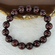 Natural Blood Zitan Beads Bracelet 天然血檀木手链 15.18g 18cm 12.3mm 17 Beads - Huangs Jadeite and Jewelry Pte Ltd