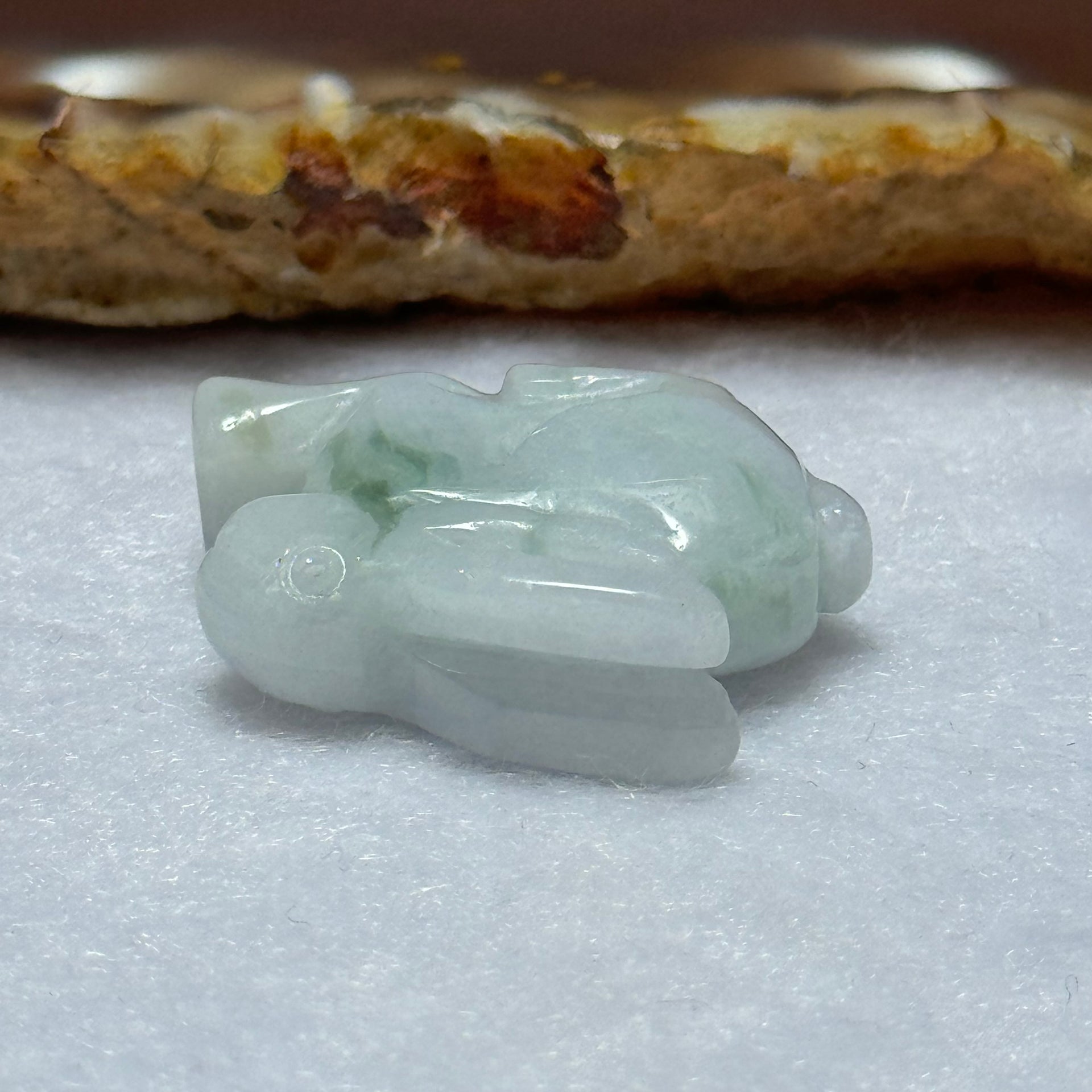 Type A Lavender with Green Piao Hua Jadeite Rabbit Pendant 7.12g 24.3 by 8.9 by 17.9mm - Huangs Jadeite and Jewelry Pte Ltd