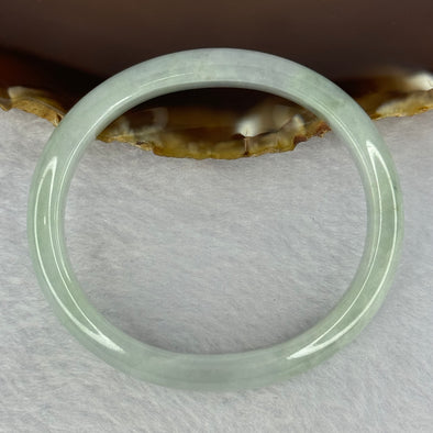 Type A Light Green Lavender Jadeite Oval Bangle 27.97g Internal Diameter 52.08mm 9.6 by 6.1mm (Very Slight External Rough)