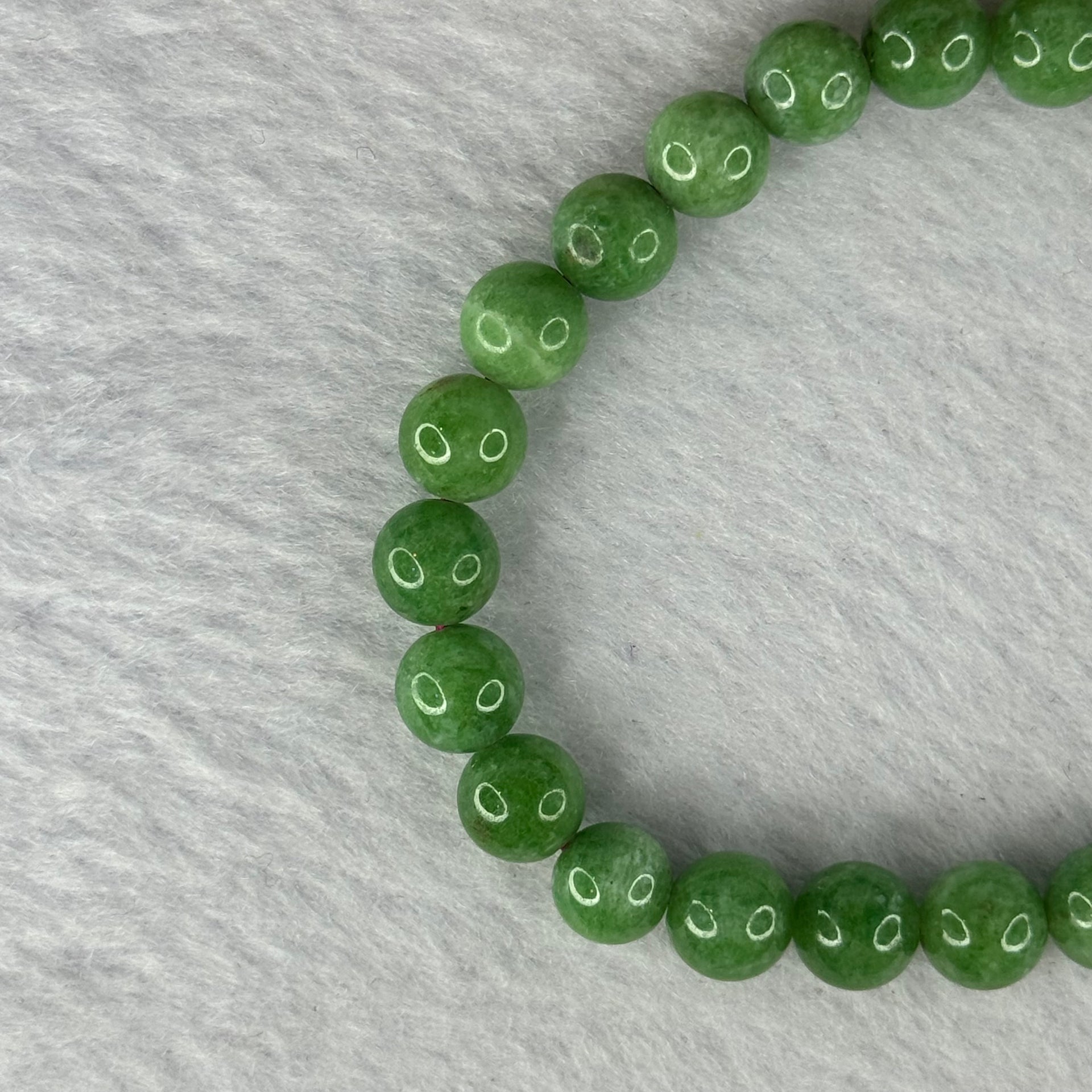 Natural Emerald And Ruby Zoisite Beads Bracelet 16.04g 14.5cm 7.4mm 25 Beads - Huangs Jadeite and Jewelry Pte Ltd