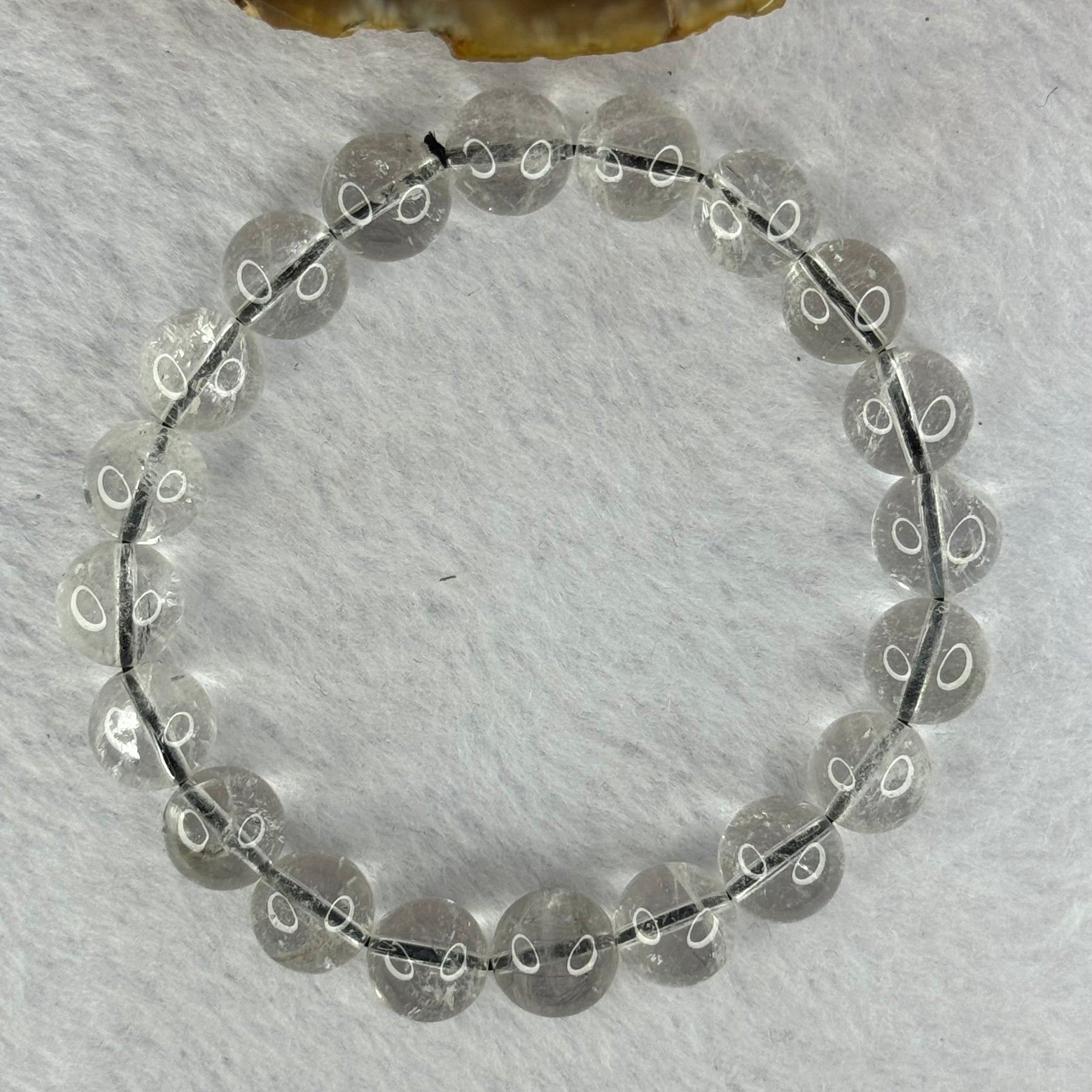 Natural Titanium Rutilated Clear Quartz 24.44g 16.5cm 9.7mm 20 Beads - Huangs Jadeite and Jewelry Pte Ltd