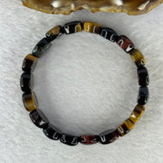 Natural Tiger's Eye Quartz Bracelet 虎眼石手持手链 33.28g 17cm 14.1 by 11.4 by 6.5mm 19 pcs - Huangs Jadeite and Jewelry Pte Ltd