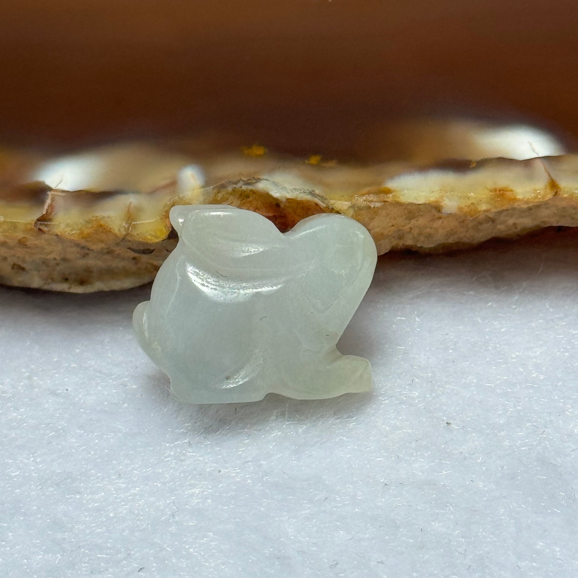 Type A Lavender Jadeite Rabbit Charm 3.29g 17.1 by 7.6 by 13.6mm - Huangs Jadeite and Jewelry Pte Ltd