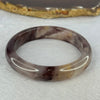 Transparent Quartzite Jade Dark Purple with Purple and Yellow Patches Bangle 天山玉手镯 Internal Diameter 54.8mm 40.68g 12.4 by 7.8mm