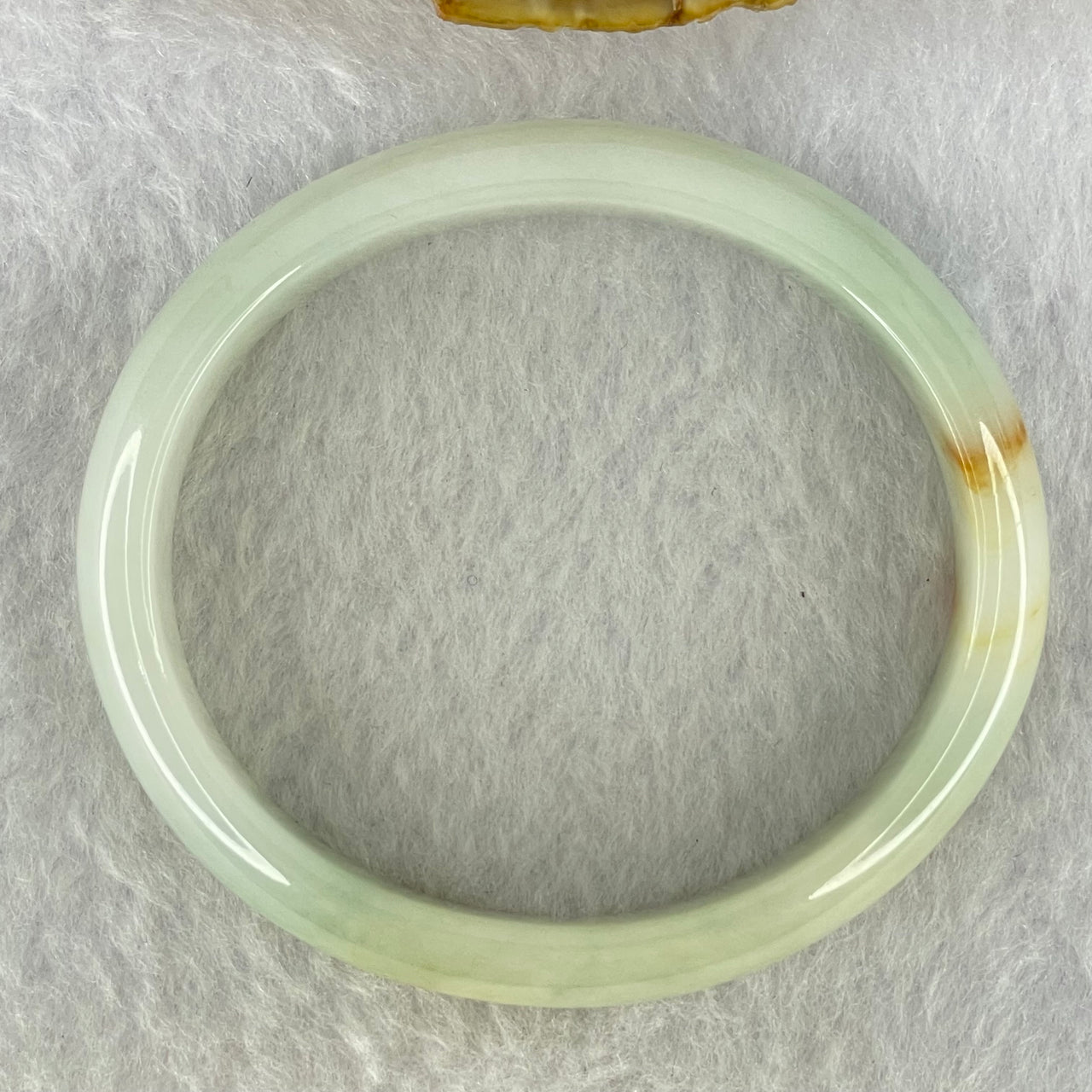 Type A Faint Lavender Green Yellow and Red Patches Jadeite Oval Bangle Internal Diameter 55.7mm 37.26g 12.4 by 6.8mm (Close to Perfect)