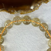 Natural Golden Rutilated Quartz Beads 天然金发水晶手链 47.34g 18.5cm 12.9mm 17 Beads - Huangs Jadeite and Jewelry Pte Ltd