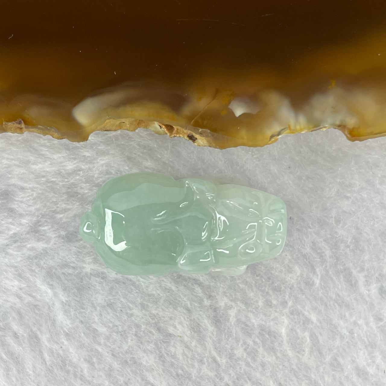 Type A Sky Blue Jadeite Pixiu Pendent A货天空蓝翡翠貔貅牌 6.46g by 22.8 by 11.4 by 11.8 mm - Huangs Jadeite and Jewelry Pte Ltd