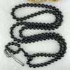 Natural Black Amber Beads Necklace 天然黑琥珀项链 39.36g 88cm 13.0mm 1 Bead 10mm 1 Bead 8.7mm 108 Beads