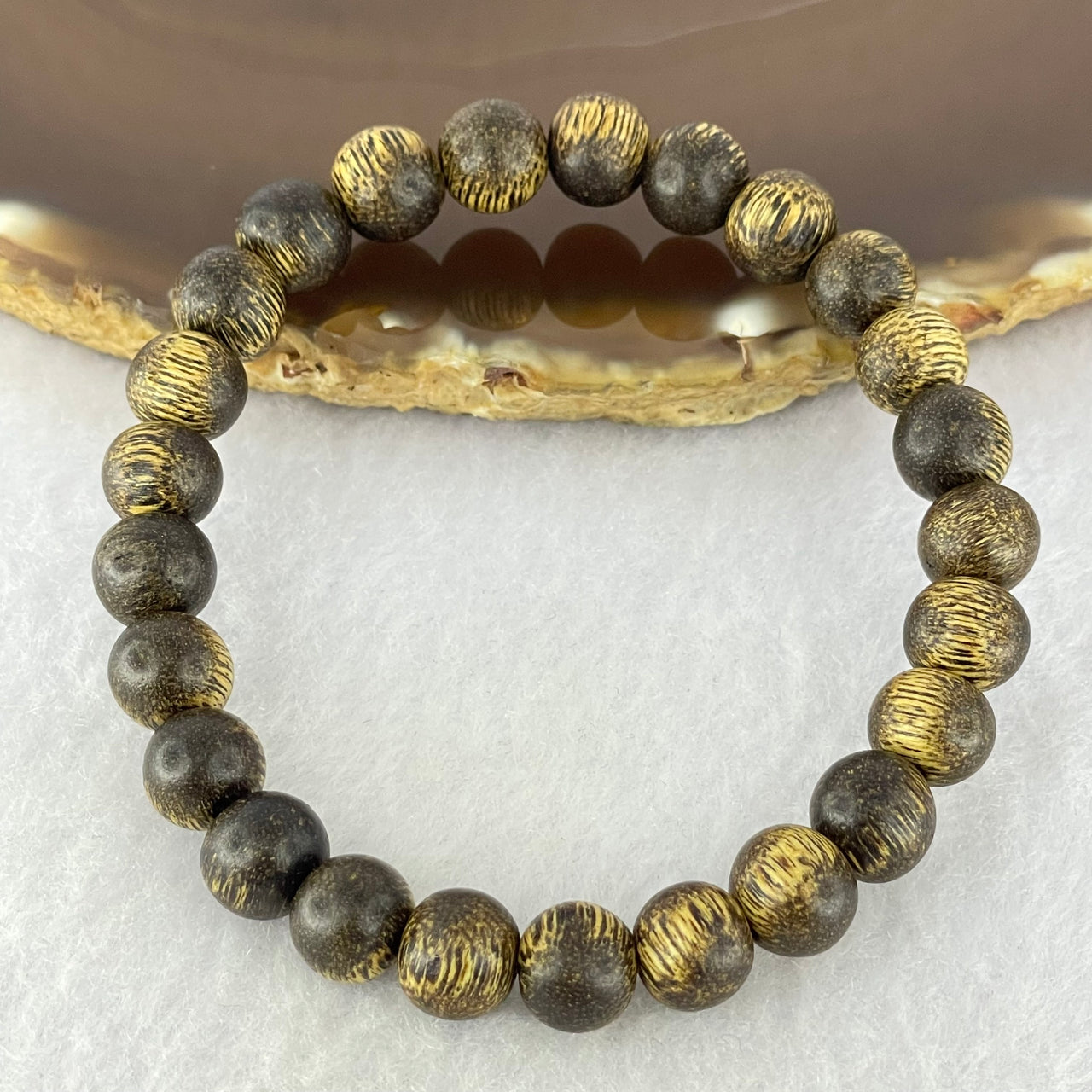 Natural Wild Vietnam Lu Qi Nan Agarwood Beads Bracelet 天然野生越南鹿其南沉香珠手镯 6.70g 16.5cm 9.0mm 25 Beads